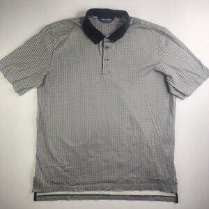 VTG Polo Golf Ralph Lauren Shirt Men's XL White Black Striped zig zag 100 Cotton